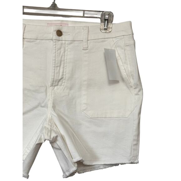 Jen7 Women's Plus Mid Rise Frayed Hem Cream Jean Shorts 16 NWT - Picture 3 of 9